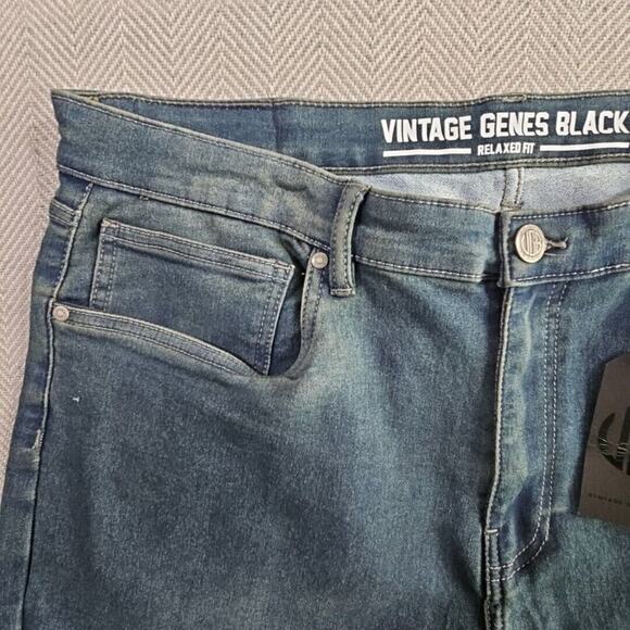 Vintage Genes Black VGB Jeans Men's 36W x 32L Relaxed Fit French Terry Denim NWT - Picture 8 of 16